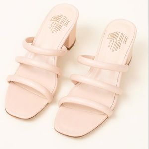 Charlotte Stone White Belle Block Heels